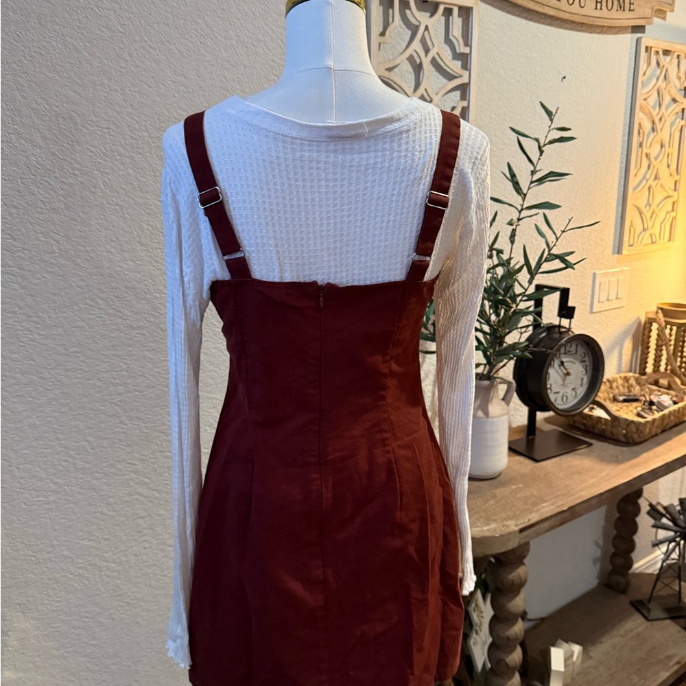 Sky and Sparrow Rust Button-Down Mini Dress - Picture 3 of 3